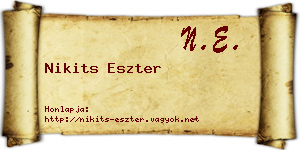 Nikits Eszter névjegykártya